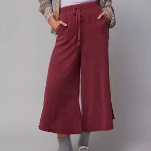 Anthropologie Eudora Cropped Wide-Leg Pants